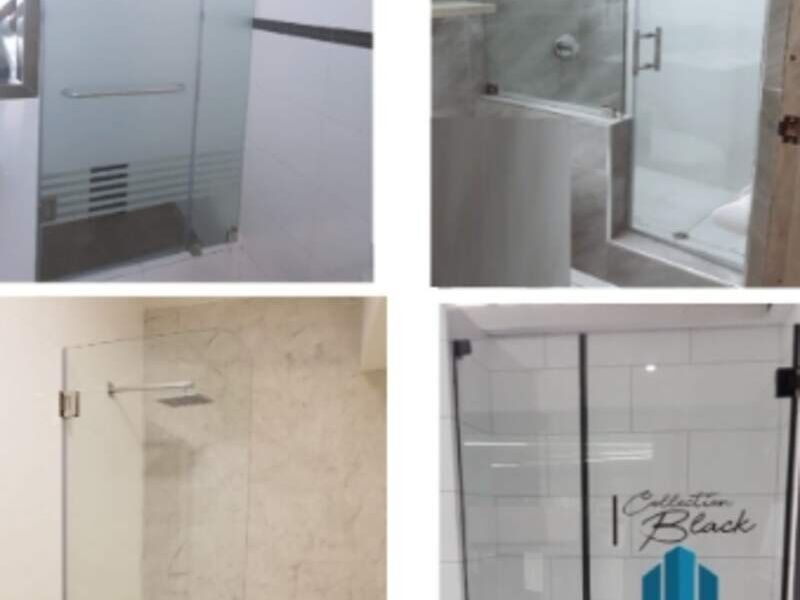 puerta de ducha batiente - Edificaciones Palomino y Vidriería | Construex