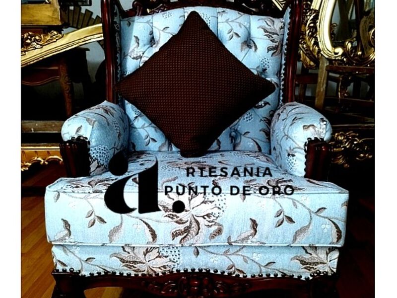 Sofa Vintage celeste Peru - Punto de Oro | Construex